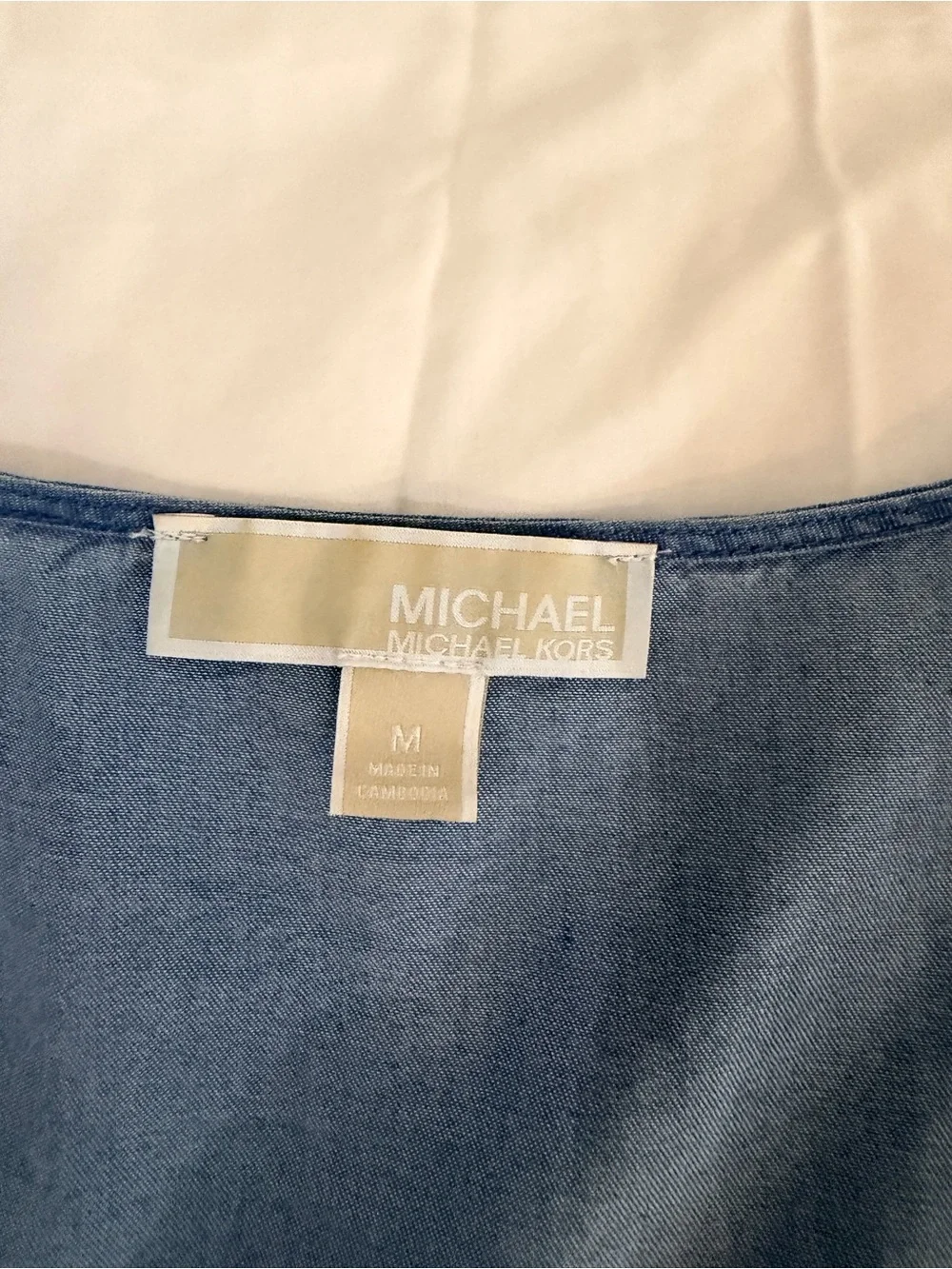 Michael Kors Denim-Blue Ruffle Wrap Mini Dress